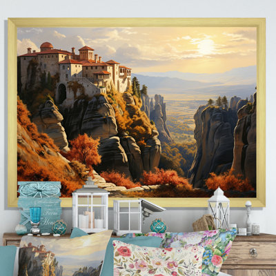 Greece Meteora Enigma I - Landscapes Canvas Art Print