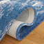 Tapis bleu / ivoire en laine / coton touffeté à la main Ikat-629125969