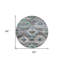 Tapis rond 8 pi beige et bleu