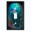 Cute Jelly Fish Blue Glass Art Print Copper Rust Patina Teal Print 1 - Gang Toggle Light Switch Standard Wall Plate