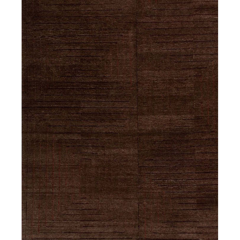 Wool Striped Area Rug in Brown