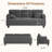 84" Modern style comfortable corduroy reception sofa, seating of 3, with cup holder, side pocket and type-c interface-1447755126