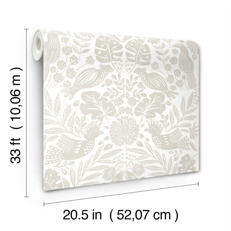 Double rouleau floral Pomona, Gris colombe