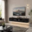 High Gloss TV Stand with Led Lights, Wall-mounted TV Cabinet up to 75"-1309535769