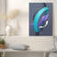 Art abstrait sur toile abstraite rubans mauve et blanc-1291267238