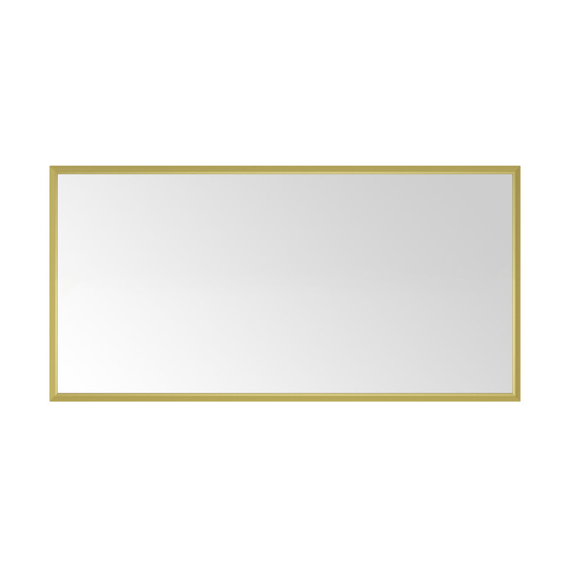 Miroir de salle de bain 72 po x 48 po avec cadre en aluminium, miroir mural rectangulaire, 48 po x 72 po, Gold 
