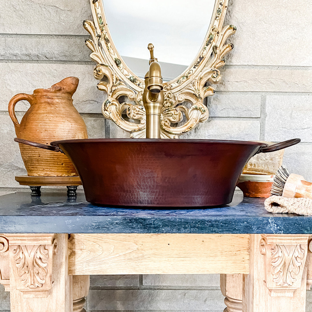 Copernicus 21" Vessel Bathroom Sink in Copper Sinkology
