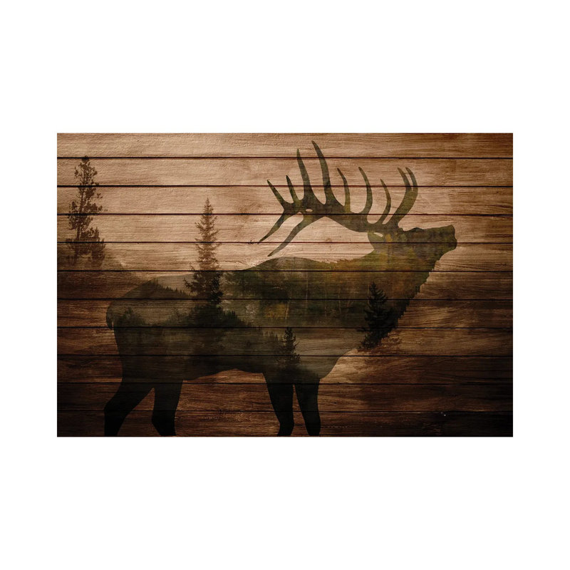 Elk Woods II - Giclée sur toile tendue avec châssis, H 12 po x l 18 po