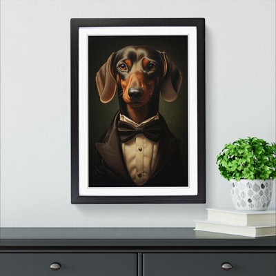 Dachshund Neo-Plasticism Framed Print
