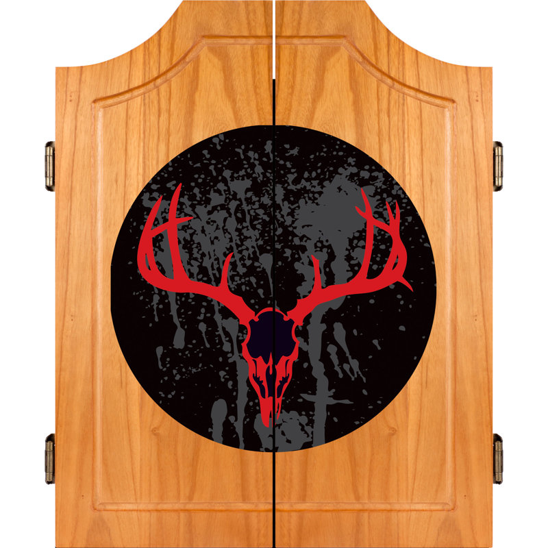Cabinet de jeu de fléchettes en bois hunt