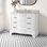 Meuble-lavabo simple en bois massif et manufacturé avec plateau en marbre Fiona