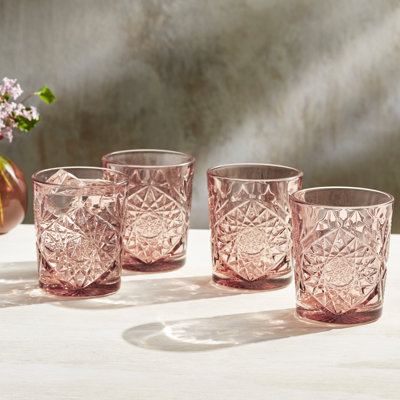 Libbey Hobstar Rose Double Old Fashioned Glasses, 12-Ounce, Set Of 4