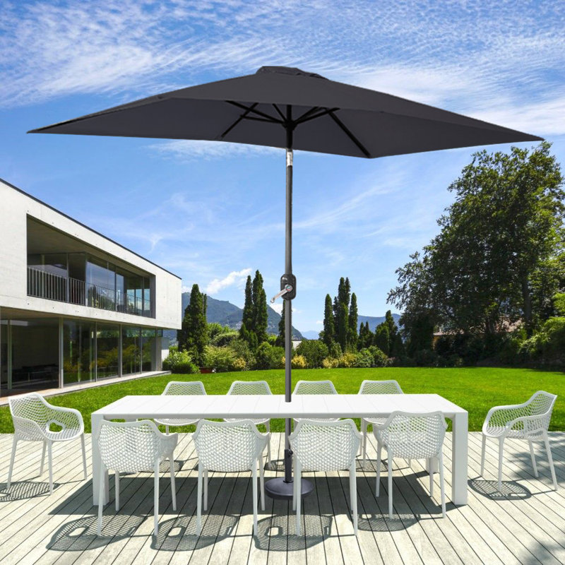 Angellique 300cm X 200cm Rectangular Market Parasol, Black
