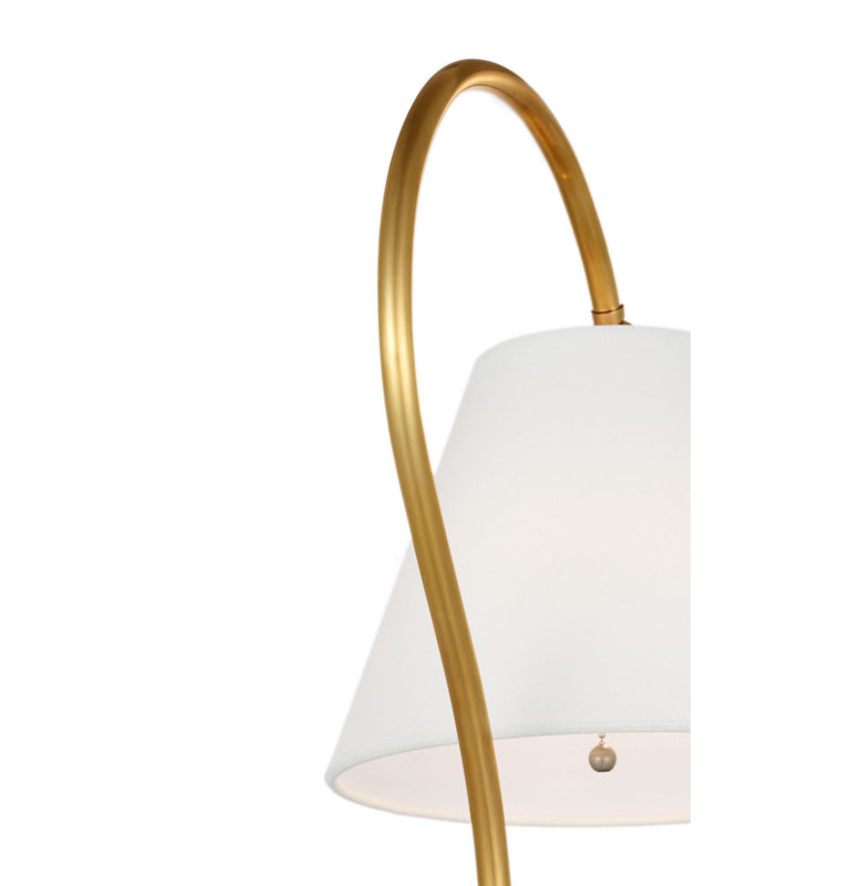 Dume 24" Arched Table Lamp, Hand-Rubbed Antique Brass