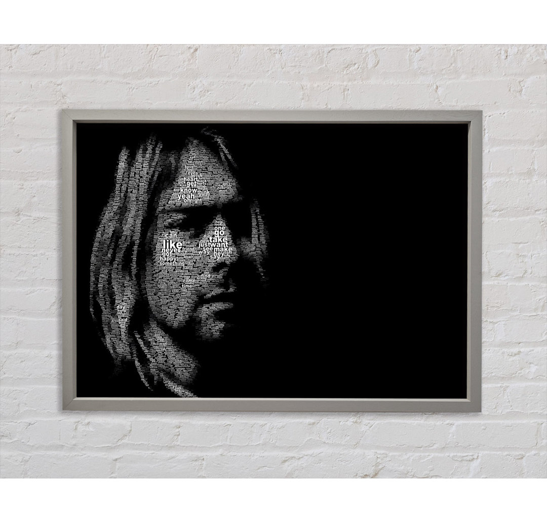 Kurt Cobain Portrait - Einzelner Bilderrahmen Kunstdrucke auf Leinwand