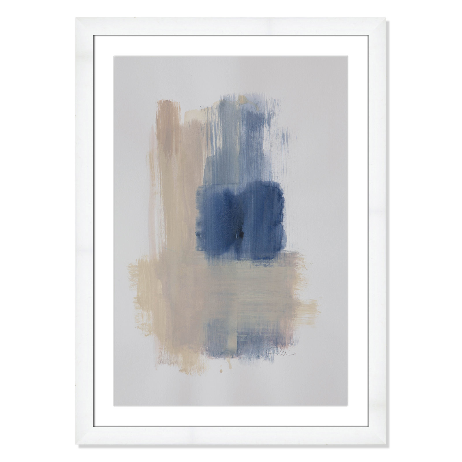 Esmeray "Powder Room Wash III" Print, 37" H x 27" W x 1.25" D, White Cube Frame Matted