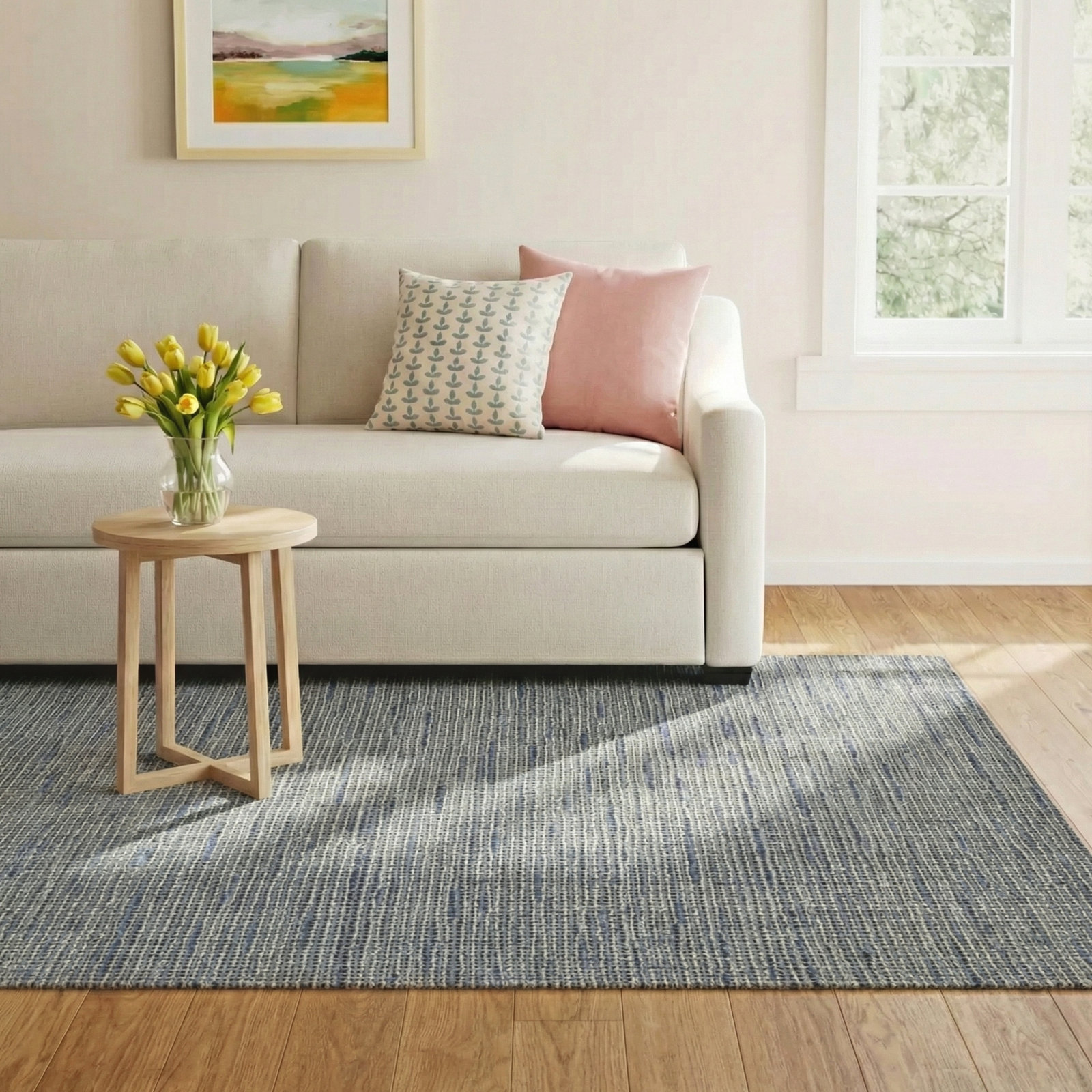 Caryville Gray Hand-Tufted Geometric Wool Rug, Rectangle 7'6" x 9'6"
