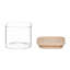4 Piece Stackable Glass Storage Jar Set with Wood Air Sealed Lids