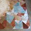 Cowhide Geometric Area Rug in Caramel/Blue-540790330