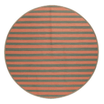 Machine Washable Horizontal Stripes Brown Area Rug