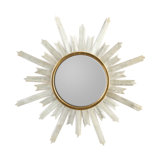 Selenite Starburst Metal, Stone Wall Mirror