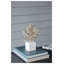 Sculpture feuille d'aluminium sur base de marbre - argent et blanc, art moderne