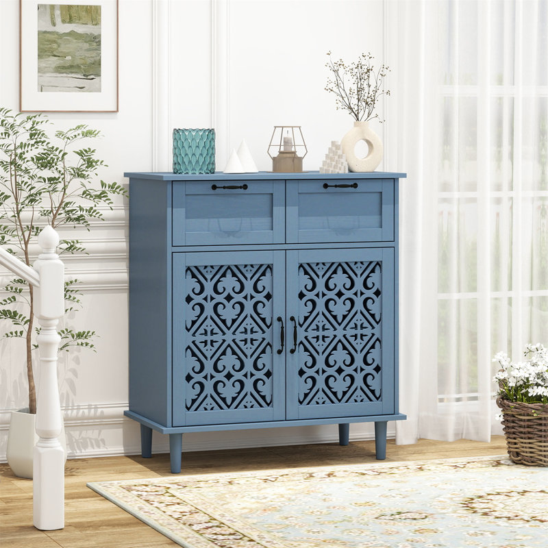 2 Door 2 Drawer Cabinet, Blue
