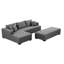 Ensemble de canapé modulaire en L à 3 sièges avec méridienne et banc de table basse avec repose-pieds-853553542