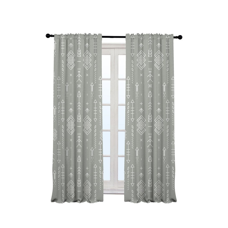 Anjelita Blackout Curtain Single Panel, 140cm Width x 175cm Drop, Grey