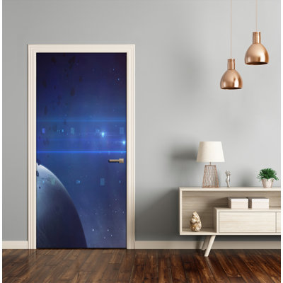 Spaceship Adhesive Door Decal
