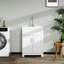 Armoire de salle de bain 24 po sans peinture blanche avec combiné en acier inoxydable