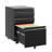 3 Drawer Mobile File Cabinet, Metal, Black, Fully Assembled, Secure Office Documents, Smooth Wheels Black Metal Lockable Equipment Storage, Modern Design Selected-597449650