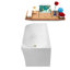 67" Streamline Soaking Glossy White Freestanding Tub and Tray With Internal Drain-101413427