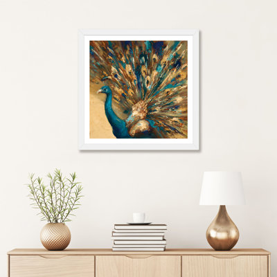 Proud Peacock par Julianne Marcoux - reproduction d'art encadrée