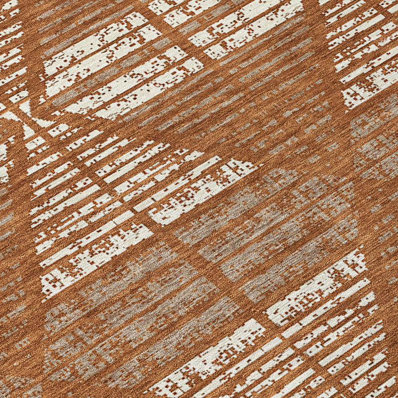 Machine Washable Indoor/Outdoor Chantille ACN2672 Geometric Rug, Paprika, 2'6" x 3'10"