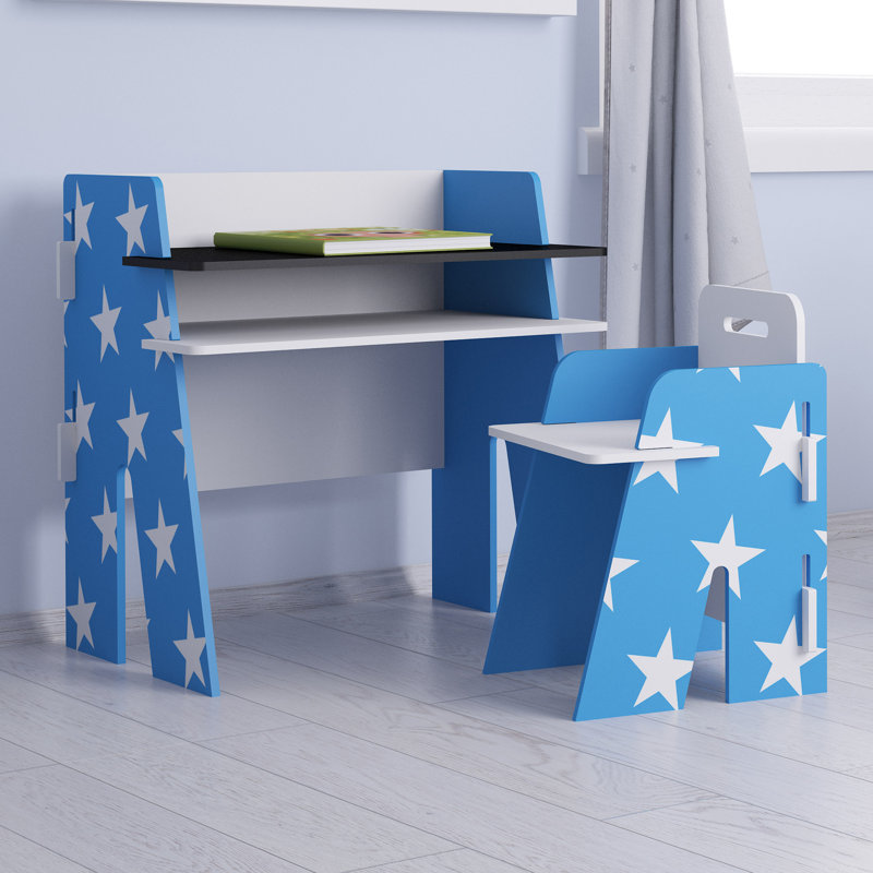 Cronin 56cm Writing Desk Chair Set, Blue