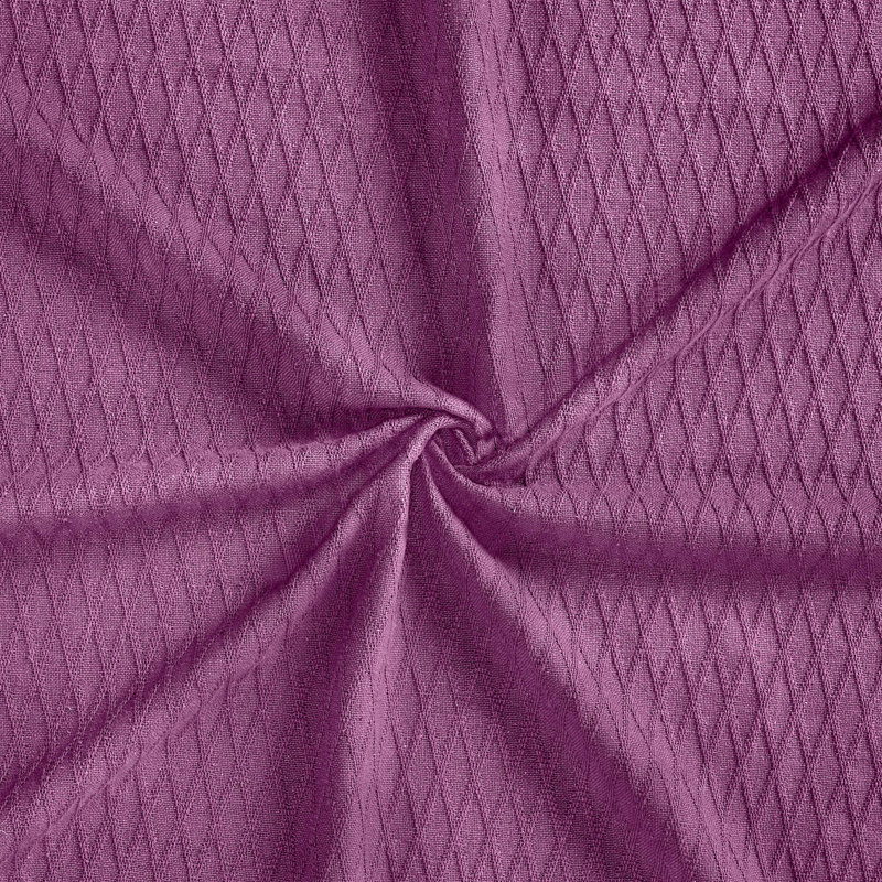 Jeté toutes saisons 100% coton Diamond Weave, Lit simple, Mauve