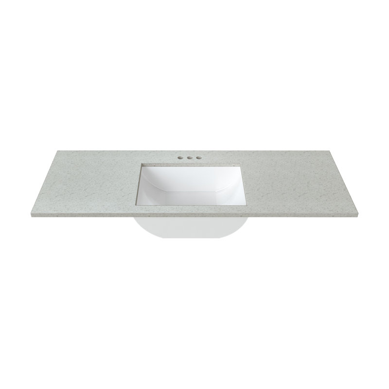 Plateau de meuble-lavabo simple gris avec lavabo 49 po MagickWoods
