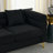 Black 5 With 3 And 2 Seater Combination, Streamline Modern Design, Solid Wood Frame, Gold Legs, 81X32x28 Inches For Primary Living 3 + 2 , American Frame Metal 81 Wide