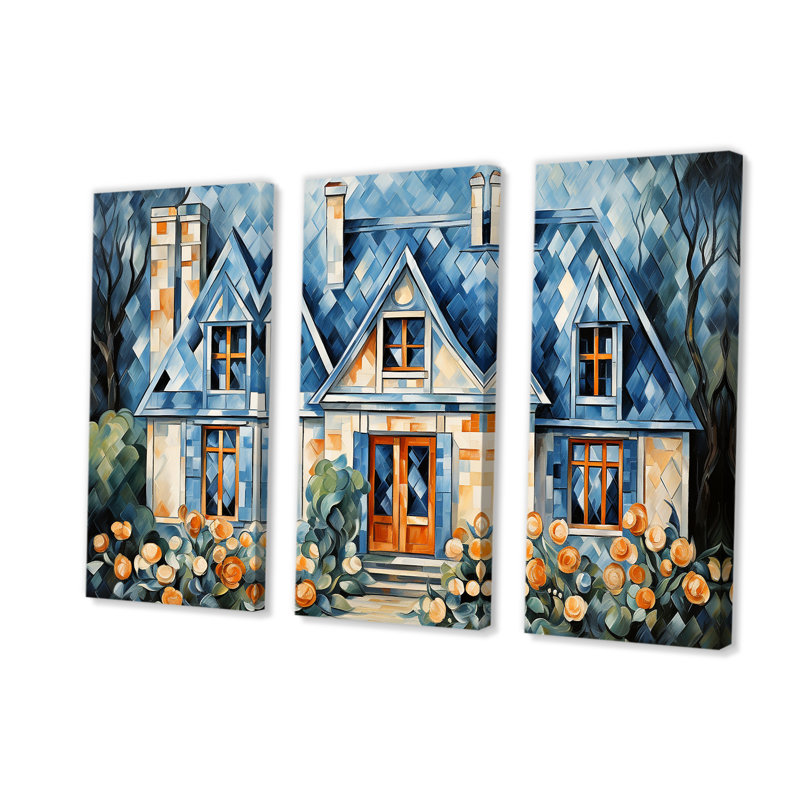 Cottage Garden Gateway 1 - Paysage, toile tendue, art mural, Toile tendue, H 32 po x l 48 po