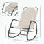 Chaise berçante en acier pour l'extérieur avec tissu en toile (brun clair)