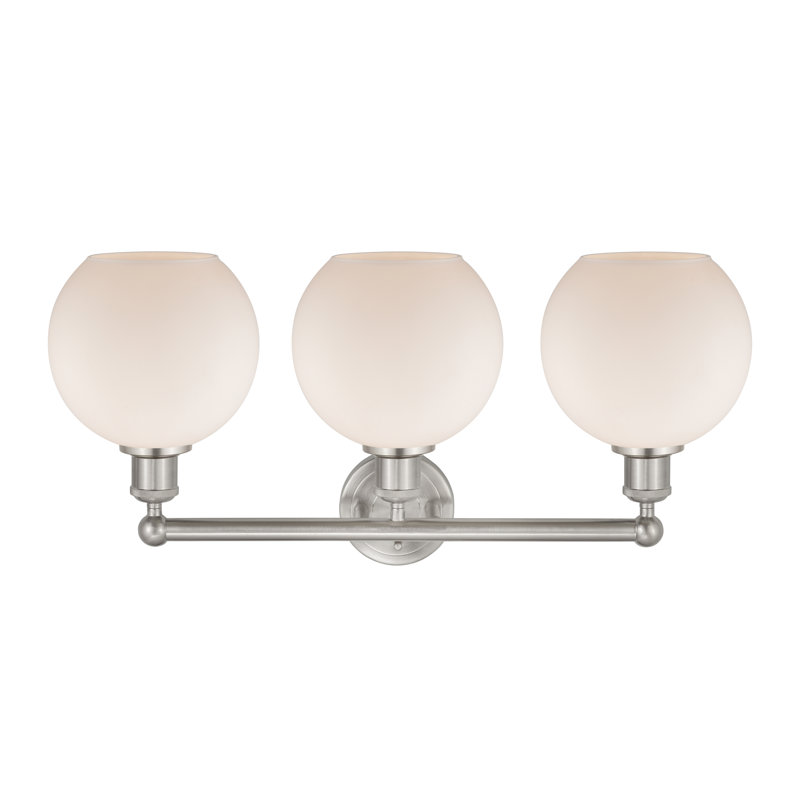 Ellington 3 - Light Dimmable Vanity Light, Matte White, Satin Nickel