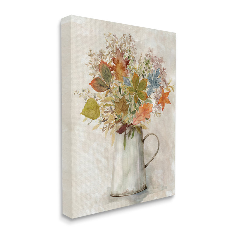 «Fall Florals Country Jug On Canvas» par Carol Robinson, reproduction, H 30 po x l 24 po x P 1,5 po