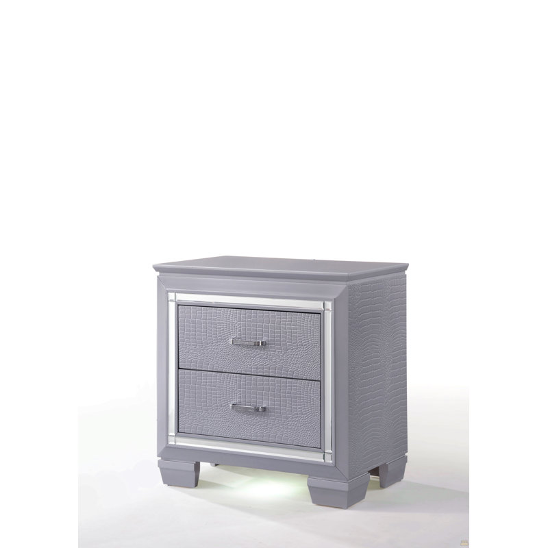 1Pc Two Drawer LED Lights Beveled Mirror Accents