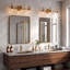 Applique murale 3 lumières pour meuble-lavabo moderne avec abat-jour en verre transparent