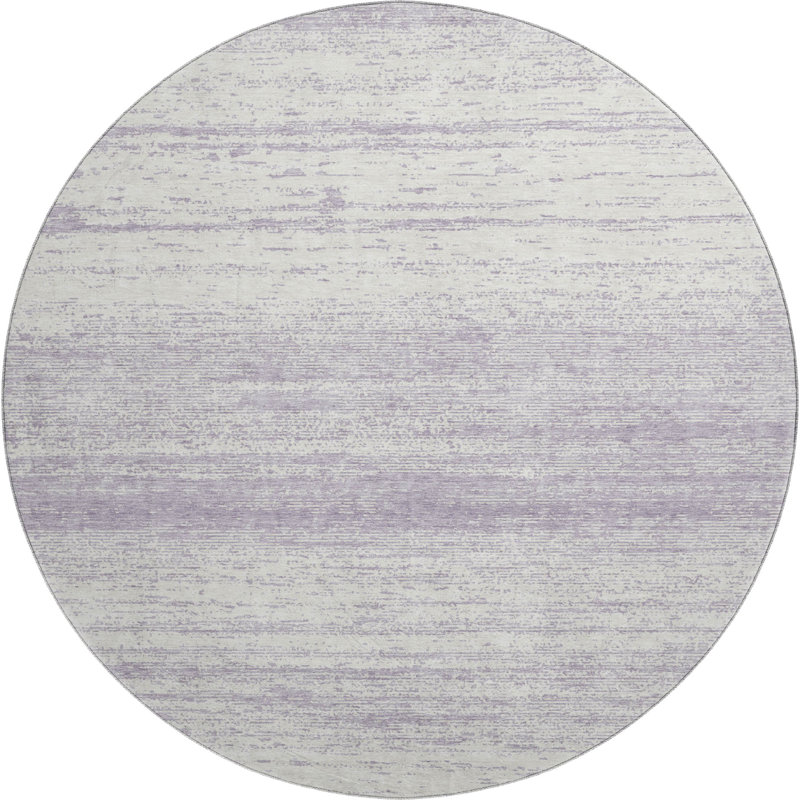 Premium Machine Washable Prisco Lavender Rug, Round 8'