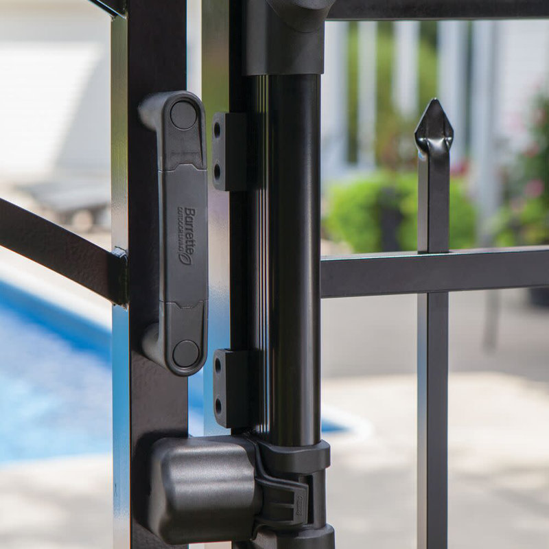Oldcastle APG Black Aluminum Gate Latch for Posts