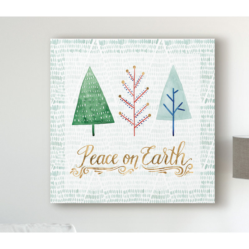 «Christmas Tree Whimsy II» par Grace Popp - reproduction d'art sur toile, H 14 po x l 14 po x P 2 po