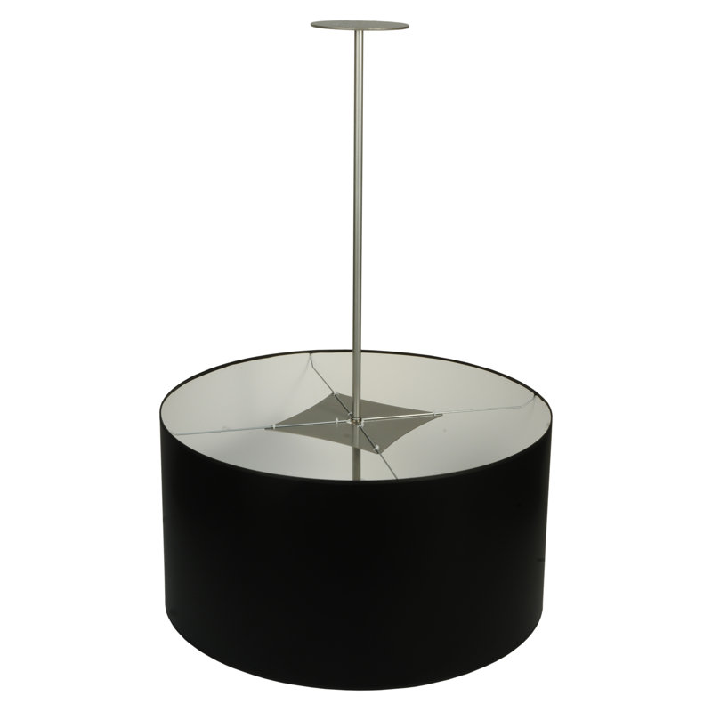 Luminaire suspendu tambour simple 4 lumières Kaeman, Nickel brossé
