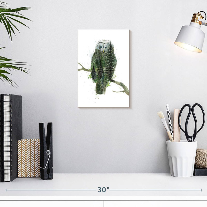 Green Forest Owl, 12" H x 8" W